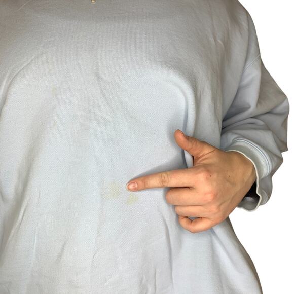 Eddie Bauer Baby Blue Quarter Zip Pullover Hoodie Sweatshirt Size XXL - Picture 3 of 6